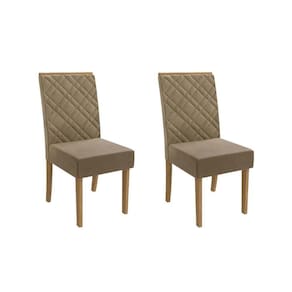 Cadeira De Cozinha 2cad149 Kit 2 Un Canela Suede Bege