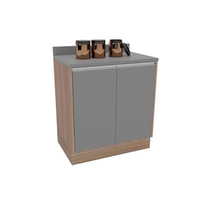 Gabinete De Cozinha Modulado Balcão Campanele Com 2 Portas 76cm Castanho Cinza Politorno