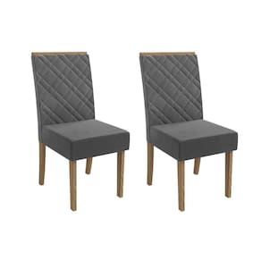 Kit 2 Cadeiras De Cozinha 2cad149 2 Un Canela Suede Cinza