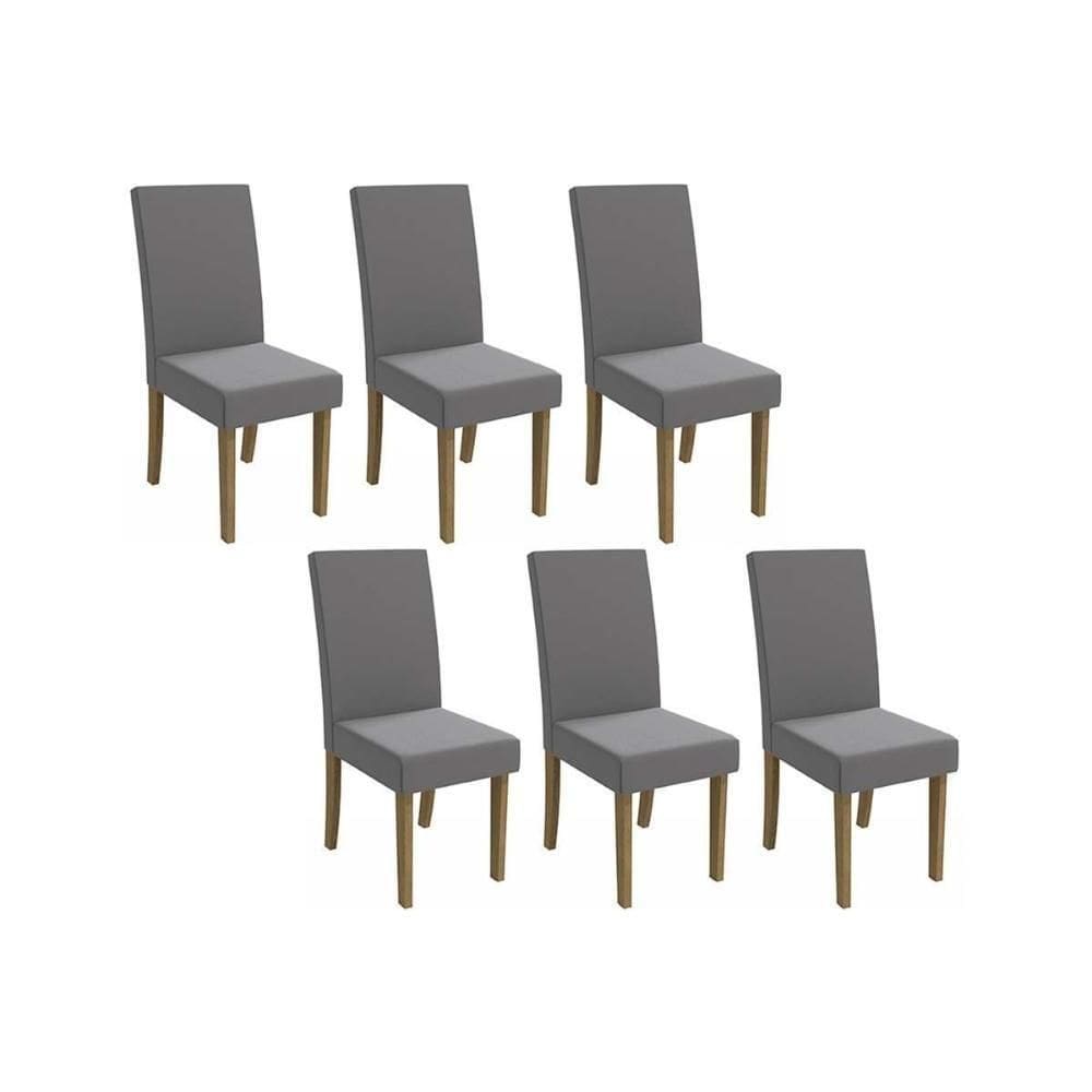 Cadeira De Cozinha 2cad131fr Kit 6 Un Freijó Suede Titanio A050