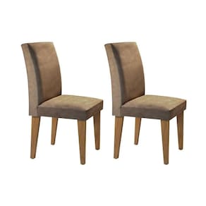 Kit 2 Cadeiras Sala Jantar Grécia 2 Un Imbuia Capuccino Suede Capuccino Rufato