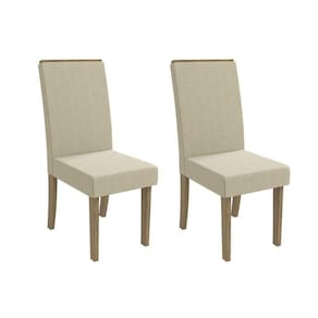 Cadeira De Cozinha 2cad142cn Kit 2 Un Canela Linho Bege
