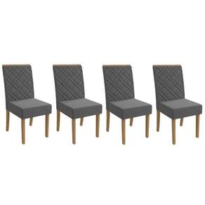 Kit 4 Cadeiras De Cozinha 2cad149fr 4 Un Freijó Linho Cinza A056