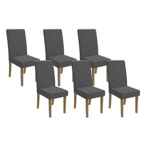 Kit 2 Cadeiras De Cozinha 2cad142fr 6 Un Freijó Suede Deluxe Grafite