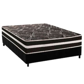 Conjunto Box Casal: Colchão Anatômico Paropas D28 - Master Ag80 Black Double Face 25 + Base Crc Suede Black (138x188)