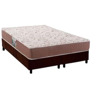 Conjunto Box Queen: Colchão Espuma Herval Compact Ag 65 - Durabilli Bordado Double Side + Base Crc Suede Brown (158x198)