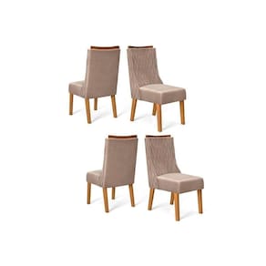 Kit 4 Cadeiras Sala Jantar Jade 4 Un Carvalho Nobre Suede Kraft