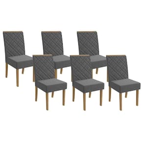 Kit 6 Cadeiras Sala Jantar 2cad149fr 6 Un Freijo Linho Cinza A056