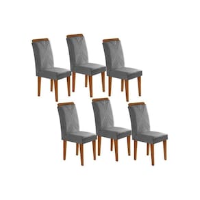 Kit 2 Cadeiras Sala Jantar Amsterdã 6 Un Capuccino Suede Grafite Rufato