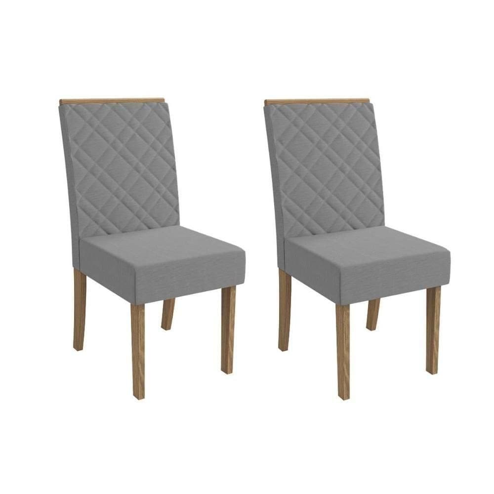 Cadeira De Cozinha 2cad149 Kit 2 Un Canela Bouclê Cinza