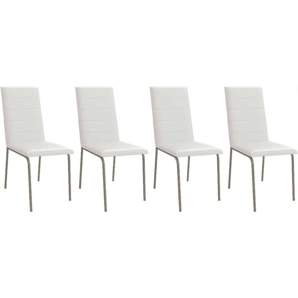 Kit 4 Cadeiras Sala Jantar Amsterdã C091 4 Un Niquel Branco 106
