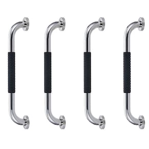 Barra de Apoio 30cm Inox Suporte Antiderrapante Kit 4 unidades Banheiro Box Idoso Gestante Criança Cadeirante Proteçao Segurança Acessibilidade