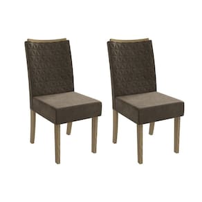 Kit 2 Cadeiras De Cozinha 2cad129 2 Un Canela Suede Marrom