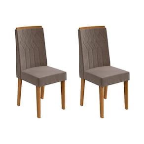 Kit 2 Cadeiras De Cozinha Exclusive 2 Un Amêndoa Suede Bege Lopas