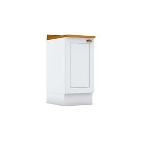 Módulo Cozinha Americana Balcão Com Tampo Com 1 Porta 40cm Branco2 Aéreos + 1 Balcão + 1 Complemento