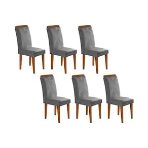 Kit 2 Cadeiras Sala Jantar Amsterdã 6 Un Capuccino Suede Grafite Rufato