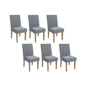 Cadeira De Cozinha 2cad133ng Kit 6 Un Nogueira Suede Cinza Titanio A050