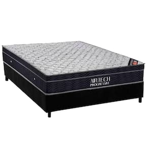 Conjunto Box Viúva: Colchão Molas Ortobom Nanolastic Airtech Progressive + Base Crc Suede Black (128x188)
