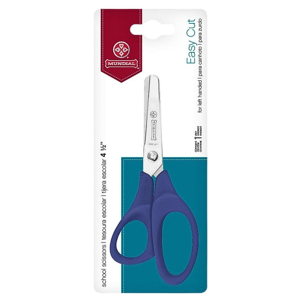 Tesoura Escolar Multiuso p/ Canhotos Easy-cut Inox 13cm 4 1/2 Colorida - Mundial