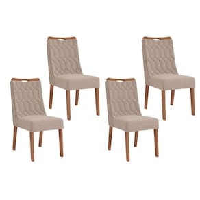 Cadeira De Cozinha Bia Kit 4 Un Freijó Suede Kraft