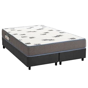Cama Box Queen: Colchão Espuma D33 Ortobom Light Saúde + Base Crc Suede Gray (158x198)
