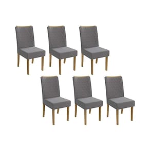 Cadeira De Cozinha 2cad129fr Kit 6 Un Freijó Suede Titanio A050