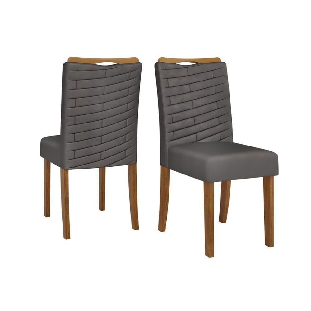 Kit 2 Cadeiras Sala Jantar Julia Freijó Suede Lunar Grafite