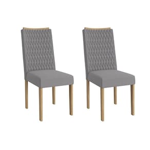 Cadeira De Cozinha 2cad157ea Kit 2 Un Carvalho Suede Cinza