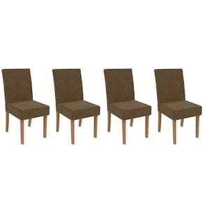 Kit 2 Cadeiras De Cozinha 2cad133ng 4 Un Nogueira Suede Marrom A033