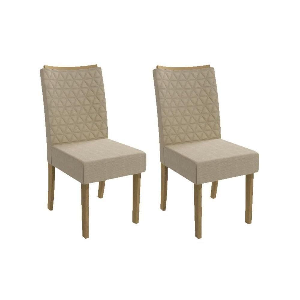 Kit 2 Cadeiras De Cozinha 2cad129 2 Un Canela Suede Bege