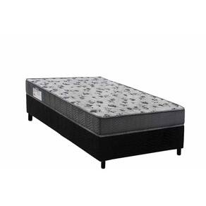 Cama Box Solteiro: Colchão Ortopédico Ortobom D33 Anatômico Iso 100 Ultra Firme + Base Crc Suede Black (88x188)