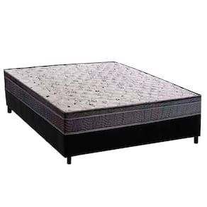 Conjunto Box Viúva: Colchão Espuma Ortobom D20 Physical Super Hiper Resistente 17 + Base Crc Suede Black (128x188)
