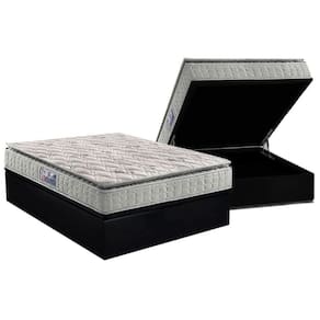 Cama Box Baú Casal: Colchão Espuma D33 Orthosono One Face + Base Crc Suede Black (138x188)