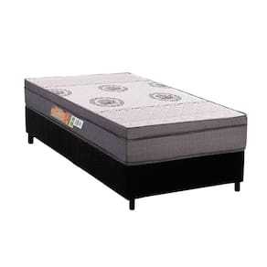Cama Box Solteiro: Colchão Ortopédico Polar D28 Orthopremium Grey + Base Crc Suede Black (88x188)