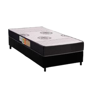 Conjunto Box Solteiro: Colchão Anatômico Polar D28 Orthoface Black + Base Crc Suede Black (88x188)