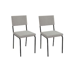 Kit 2 Cadeiras De Cozinha Zaria 2c128 Aço 2 Uni Preto Bouclê Cinza
