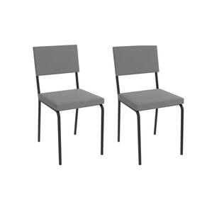 Cadeira De Cozinha Zaria 2c128 Aço Kit 2 Uni Preto Suede Cinza