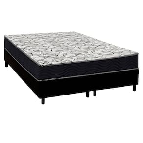 Conjunto Box Queen: Colchão Anatômico Ortobom D45 Airtech 150 + Base Crc Suede Black (158x198)