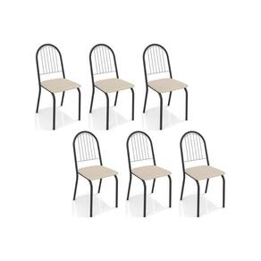 Cadeira De Cozinha Noruega C077 Kit 6 Un Preto Fosco Nude 16