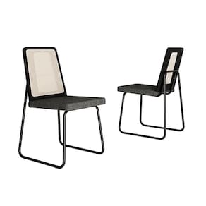 Cadeira De Cozinha Wood 1751 Aço Kit 2 Uni Preto Linho Grafite