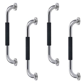 Barra de Apoio Inox 30cm Suporte Antiderrapante Kit 4 unidades Banheiro Box Casa Criança Idoso Gestante Cadeirante Acessibilidade