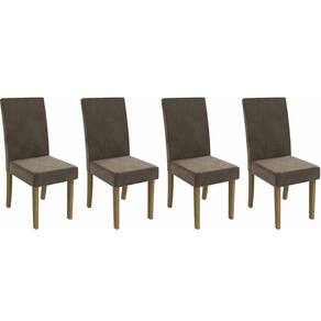 Kit 2 Cadeiras De Cozinha 2cad131fr 4 Un Freijó Suede Marrom A033