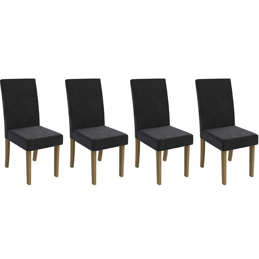 Kit 2 Cadeiras De Cozinha 2cad131fr 4 Un Freijó Suede Preto A038