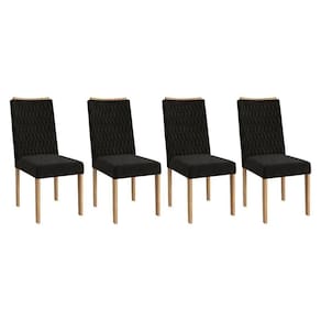 Kit 2 Cadeiras De Cozinha 2cad157ea 4 Un Eucalipto Suede Preto A038