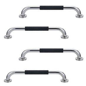Barra de Apoio 30cm Inox Suporte Antiderrapante Kit 4 unidades Banheiro Box Idoso Criança Gestante Cadeirante Acessibilidade