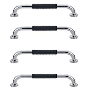 Barra de Apoio 30cm Inox Suporte Antiderrapante Banheiro Box Kit 4 unidades Idoso Deficiente Quarto Acessibilidade Segurança