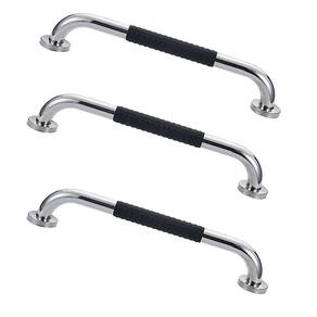 Barra de Apoio 30cm Inox Suporte Antiderrapante Kit 3 unidades Banheiro Box Gestante Idoso Cadeirante Criança Segurança