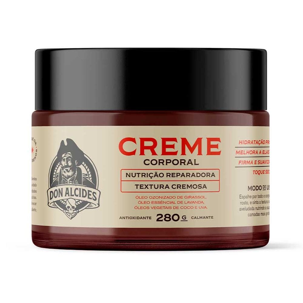 Creme Corporal Masculino Amadeirado Hidratante Firmador 280g Don Alcides