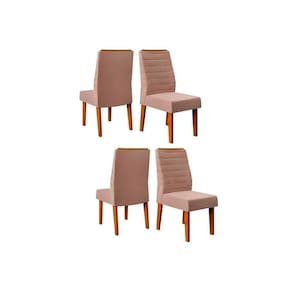 Kit 4 Cadeiras De Cozinha Ondina 4 Un Freijó Suede Kraft