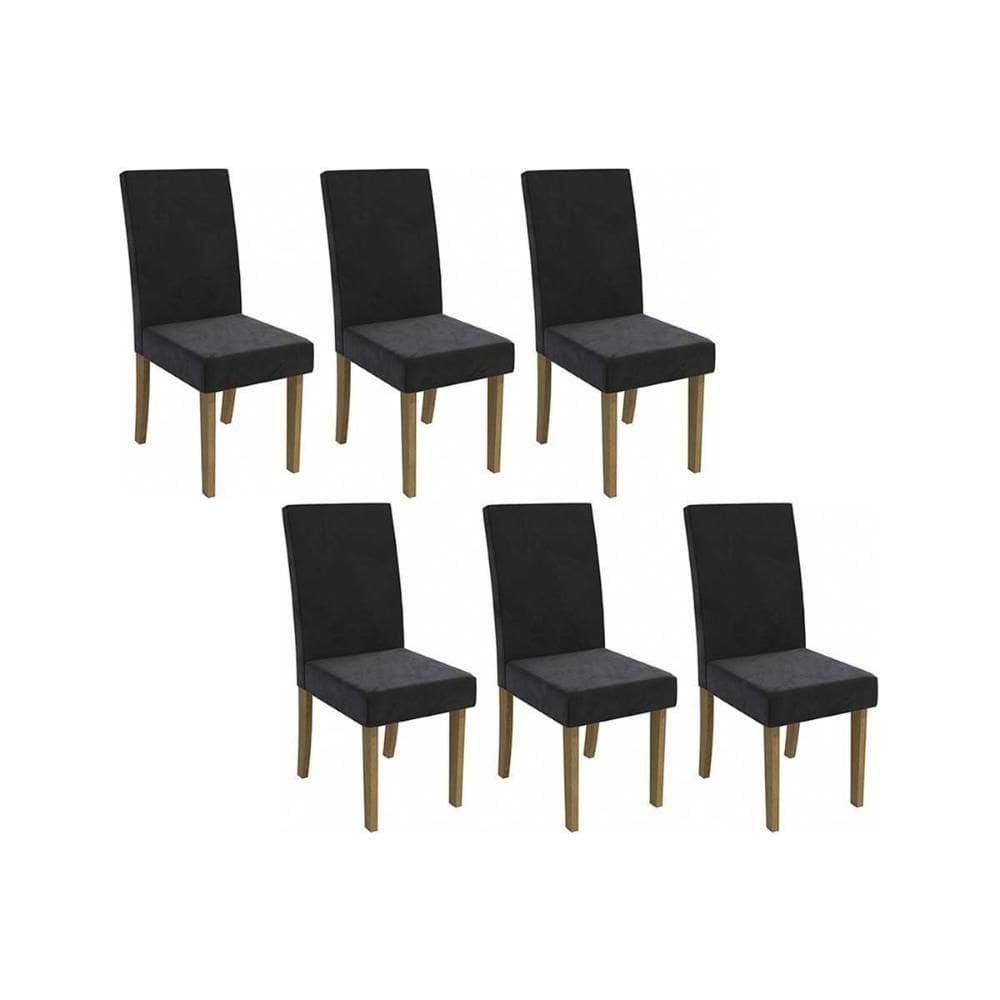 Kit 2 Cadeiras De Cozinha 2cad131fr 6 Un Freijó Suede Preto A038